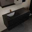 Mondiaz AIVY Ensemble de meuble - 120x45x50cm - 1 trou de robinet - 1 vasque Urban Solid surface - Gauche - 2 tiroirs - avec armoire de toilette - MDF Urban SW892310