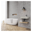 Differnz Jukon Set lave-mains 38.5x18.5x9cm béton avec robinet, bonde et siphon noir SW205843