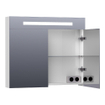 BRAUER Promise Deluxe Armoire toilette 80x70x15cm avec 2 portes et éclairage LED Blanc brillant SW2956