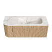 MONDIAZ KURVE-DLUX 115cm Meuble salle de bain avec module 25 G - couleur Oak - 1 tiroir - 1 porte - vasque BIG SMALL droite - 1 trou de robinet - couleur Frappe SW1137335