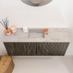 Mondiaz JOYA-DLUX 90cm toiletmeubel - kleur Shadow - Wastafel FAYE positie Midden 1 kraangat kleur Glace. SW1422750