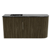 Mondiaz JOYA-DLUX Meuble de salle de bains 81,6cm - arrondi droit couleur Shadow - Vasque FAYE position Gauche Sans trou de robinet couleur Lava SW1422875