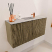 Mondiaz JOYA-DLUX 80cm meuble de salle de bains - couleur Dusk - Vasque FAYE position Milieu 1 trou de robinet couleur Glace. SW1423176