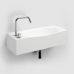 Clou Mini Wash Me Lave-main avec 2 trous perçables et vidage intégré avec trop plein 65x16x25.4cm Aluite Blanc SW9369