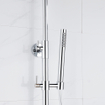 FugaFlow Eccelente Ensemble de douche de tête - thermostatique - douche de tête 30cm - flexible lisse - douchette à main sur barre - chrome SW1451034