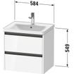 Duravit Ketho 2 Meuble sous-lavabo - 2 tiroirs - 58.4x45.5x54.9cm - poignées anthracite - chêne terra mat SW773058