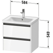 Duravit ketho meuble 2 vasques avec 2 tiroirs 58.4x45.5x54.9cm avec poignées anthracite blanc brillant SW772942
