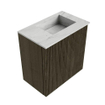Mondiaz JOYA-DLUX 40cm toiletmeubel - kleur Shadow - Wastafel FAYE positie Rechts Zonder kraangat kleur Opalo. SW1422884