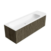 Mondiaz KURVE Ensemble de meuble de salle de bains - 145x46x40cm - 1 tiroir - 1 porte - lavabo solid surface - gauche - 2 trous de robinet - Shadow SW1414119