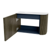 Mondiaz JOYA 61.6cm meuble de salle de bains WC - arrondi droite couleur Shadow - Vasque FAYE position Gauche Sans trou de robinet couleur Talc SW1421420