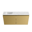 MONDIAZ TURE-DLUX Meuble de WC 100cm Oro. EDEN lavabo Opalo position gauche. Sans trou de robinet. SW1104462
