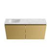 MONDIAZ TURE-DLUX Meuble toilette - 100cm - Oro - EDEN - vasque Opalo - position gauche - sans trou de robinet SW1104462