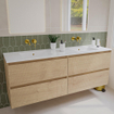 Saniclass Holz Atelier Meuble sous lavabo de salle de bains - 160x45x60cm - 4 tiroirs - Chêne naturel SW1420813