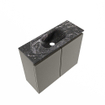 MONDIAZ TURE-DLUX Meuble toilette - 60cm - Smoke - EDEN - vasque Lava - position centrale - sans trou de robinet SW1104054