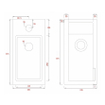 Differnz Helios kit lave-mains - 37,5x18,5x9,5cm - Rectangulaire - 1 trou de robinet gauche - Robinet chromé droit - Céramique blanche SW209752