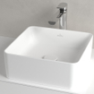 Villeroy & Boch Collaro Lavabo à poser carré 38x38cm sans trop-plein ni trou de robinet Ceramic+ Stone white SW336078