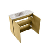 MONDIAZ TURE-DLUX Meuble toilette - 60cm - Oro - EDEN - vasque Glace - position gauche - sans trou de robinet SW1103428