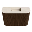 Mondiaz JOYA-DLUX 63.2cm toiletmeubel - ronding links en rechts kleur Walnut - Wastafel FAYE positie Midden Zonder kraangat kleur Meli. SW1424450
