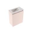 MONDIAZ TURE-DLUX Meuble toilette - 40cm - Rosee - EDEN - vasque Glace - position gauche - sans trou de robinet SW1103500