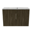 Mondiaz JOYA-DLUX 60cm toiletmeubel - kleur Shadow - Wastafel FAYE positie Links Zonder kraangat kleur Glace. SW1422735