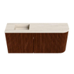 Mondiaz JOYA-DLUX 91.6cm meuble de toilette - arrondi droit couleur Ruby - Vasque FAYE position Gauche Sans trou de robinet couleur Meli. SW1425382