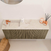 Mondiaz JOYA-DLUX 90cm toiletmeubel - kleur Dusk - Wastafel FAYE positie Links 1 kraangat kleur Frappe. SW1423055