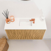 Mondiaz JOYA 70cm meuble de salle de bains WC - couleur Oak - Vasque FAYE position Milieu 1 trou de robinet couleur Talc. SW1421104