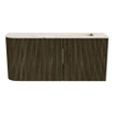 Mondiaz JOYA-DLUX 91.6cm toiletmeubel - ronding links kleur Shadow - Wastafel FAYE positie Rechts Zonder kraangat kleur Nata. SW1424994