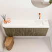 Mondiaz JOYA 111,6cm meuble WC - arrondi à gauche couleur Dusk - Lavabo FAYE position droite sans trou de robinet couleur Talc. SW1421612