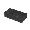 INK Versus Fontaine - 36x18x9cm - lavabo à droite - 1 trou de robinet - porcelaine noir mat SW493356