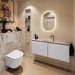 MONDIAZ TURE-DLUX Meuble toilette - 120cm - Cale - EDEN - vasque Glace - position centrale - 1 trou de robinet SW1103233