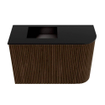 Mondiaz JOYA 61.6cm meuble de toilette - arrondi droit couleur Walnut - Lavabo FAYE position Gauche 1 trou de robinet couleur Urban. SW1421422