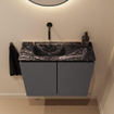 MONDIAZ TURE-DLUX Meuble toilette - 60cm - Dark Grey - EDEN - vasque Lava - position gauche - sans trou de robinet SW1103780