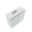 MONDIAZ TURE-DLUX Meuble toilette - 60cm - Greey - EDEN - vasque Ostra - position gauche - 1 trou de robinet SW1104840
