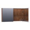 BRAUER Impress Deluxe Armoire de toilette 119x70x15cm éclairage intégré rectangulaire 2 portes pivotantes MFC Forest Cacao SW371793
