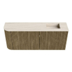 Mondiaz JOYA-DLUX 101.6cm toiletmeubel - ronding links kleur Dusk - Wastafel FAYE positie Rechts Zonder kraangat kleur Meli. SW1425863