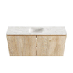 MONDIAZ TURE-DLUX Meuble toilette - 100cm - Washed Oak - EDEN - vasque Ostra - position centrale - sans trou de robinet SW1105148