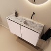 MONDIAZ TURE-DLUX Meuble de toilettes 80 cm Rosee. EDEN vasque Glace position droite. Sans trou de robinet. SW1103485