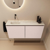 MONDIAZ TURE-DLUX Meuble toilette - 100cm - Rosee - EDEN - vasque Ostra - position gauche - sans trou de robinet SW1105045