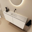 MONDIAZ TURE-DLUX Meuble WC 100 cm Talc. Lavabo EDEN Opalo position milieu. Sans trou de robinet. SW1104114