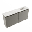 MONDIAZ TURE-DLUX meuble de toilette 100 cm Smoke. EDEN vasque Ostra position à droite. Sans trou de robinet. SW1105171
