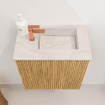 Mondiaz JOYA-DLUX 40cm toiletmeubel - kleur Oak - Wastafel FAYE positie Rechts 1 kraangat kleur Ostra. SW1422191