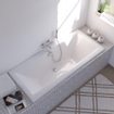 Plieger Corfu baignoire duo 180x80cm Acrylique 48cm extra creux avec pieds blanc inclus bonde de baignoire et combinaison trop-plein avec bonde et câble 85cm chrome SW225878