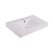 Xellanz Tigris lavabo simple avec 1 trou de robinet 60x46x8 cm marbre reconstitué brillant blanc SW226105