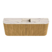 Mondiaz JOYA-DLUX 113.2cm toiletmeubel - ronding links en rechts kleur Oak - Wastafel FAYE positie Midden Zonder kraangat kleur Nata. SW1424068