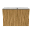 Mondiaz JOYA-DLUX 60cm meuble de toilette - couleur Oak - Vasque FAYE position Gauche Sans trou de robinet couleur Glace. SW1421964