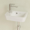 Villeroy & Boch O.novo Lave-main WC 36x14.5x13.5cm 1 trou de robinet gauche avec trop-plein Ceramic+ Blanc Alpin SW448500