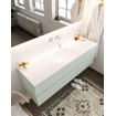 Mondiaz VICA ensemble de meuble de salle de bain - 150cm - meuble sous-vasque gris - 2 tiroirs - lavabo lune milieu - sans trou de robinet - miroir LED - version XL 60cm de haut SW1098128