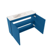 MONDIAZ TURE-DLUX Meuble toilette - 80cm - Jeans - EDEN - vasque Frappe - position gauche - sans trou de robinet SW1102811