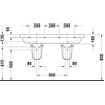 Duravit D code double lavabo de meuble 120x49cm 2 trous de robinet avec trop-plein blanc GA89091